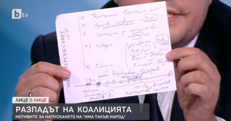 Бугарски пратеник тврди дека ова е белешката на која е планот на Петков за кревање на ветото