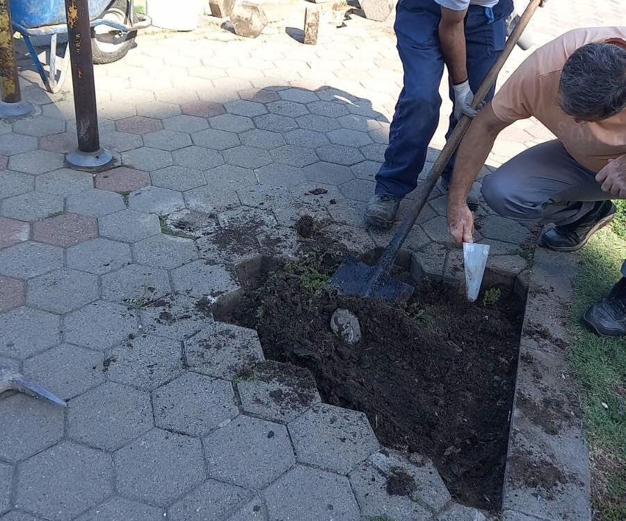 Се санира пешачката патека на насипот на река Вардар