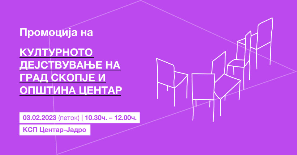 Промоција на публикацијата „Културното дејствување на Град Скопје и Општина Центар“ и разговор со авторот Ѕвездан Георгиевски