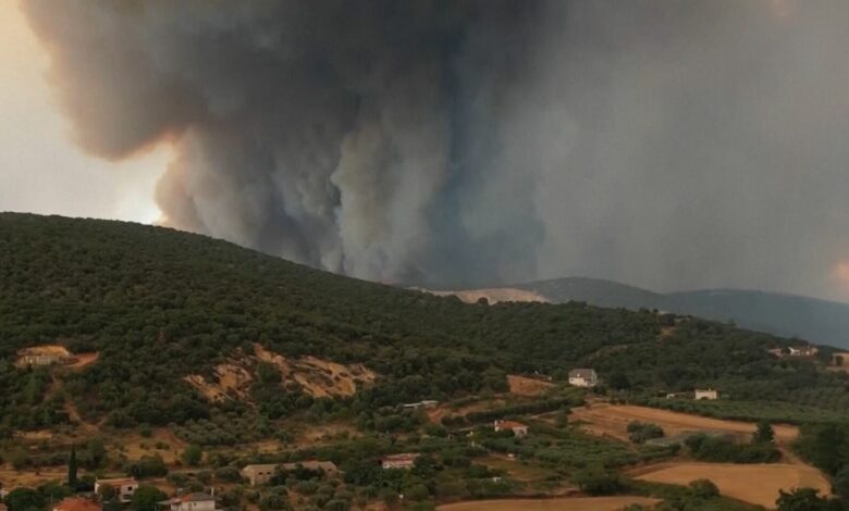 Пожар во Грција, во близина со македонската граница