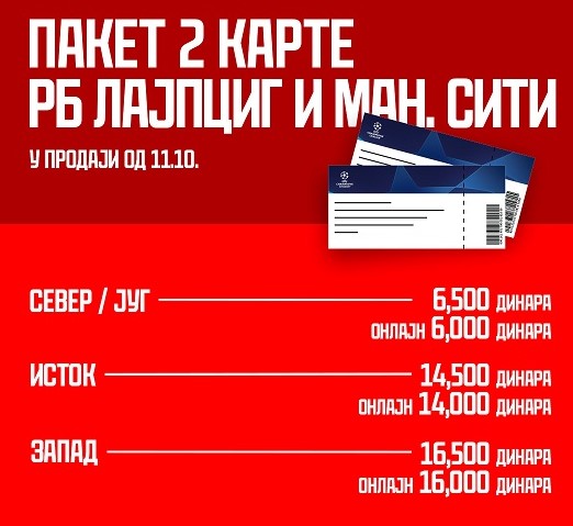 Гледајте го европскиот шампион Манечстер Сити во Белград за само 1700 денари