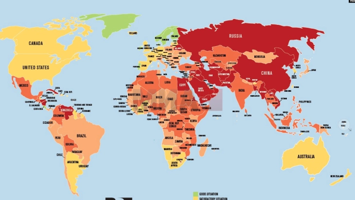 Репортери без граници: Македонија на 36. место, најдобро рангирана меѓу државите од регионот