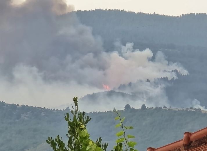 Во штипскиот регион на планината Серта гори ридот „Штракалево“, пожарникарите вечерва ќе дежураат